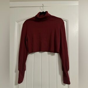Forever 21 Red Crop Turtleneck